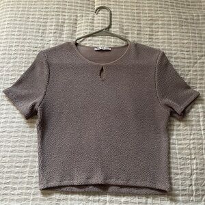 Zara Taupe Knit Crop Top
